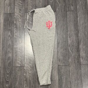 Indiana Hoosiers Gray Sweatpants with Red IU Logo Large